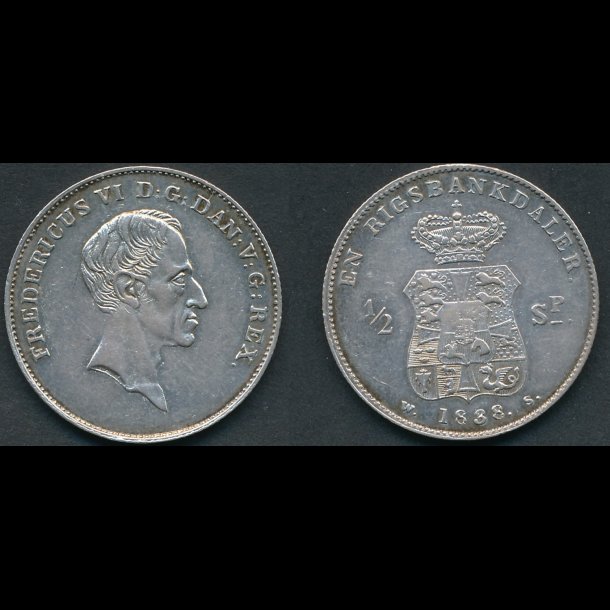 1838., Frederik VI, 1 rigsbankdaler, /  speciedaler, *(171) 