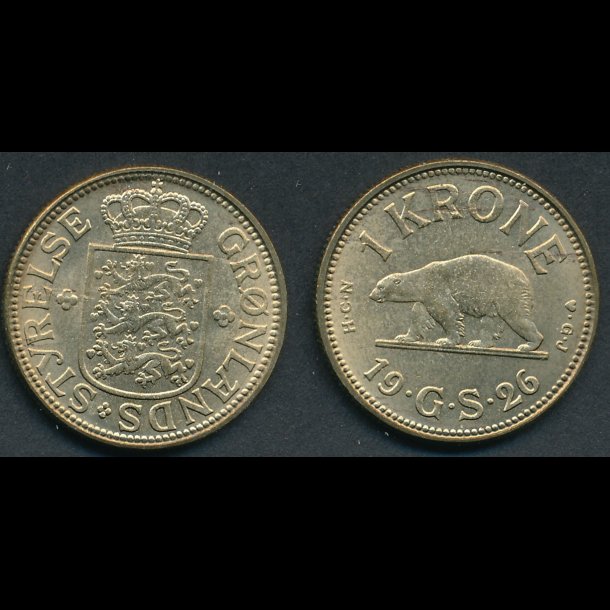 1926, 1 krone, 0, Grnland,