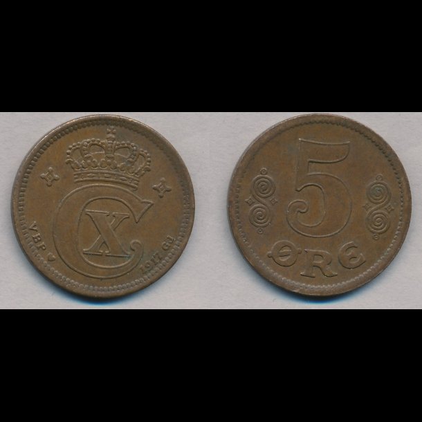 1917, 5 re, 1+, NEDSAT fra 190,-kr,