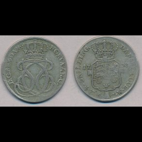 1733, Christian VI, 24 skilling, 1+
