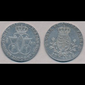 1786, Christian VII,  specie, 1+, H12B