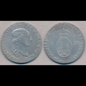 1788, Christian VII, 1 specie, DI, 1+, H39B,