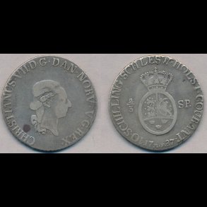 1787, Christian VII, 2/3 specie, 1 (+), H40A