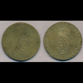 1787, Christian VII, 1 specie, messing vgtlod, 01