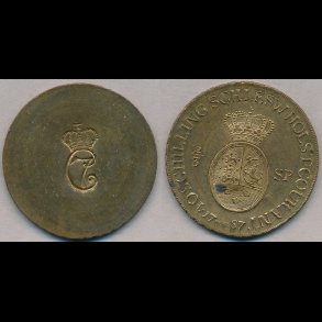 1787, Christian VII, 2/3 specie, messing vgtlod, 0 / 01