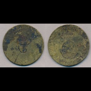 1787, Christian VII, 2/3 specie, messing vgtlod, 1+