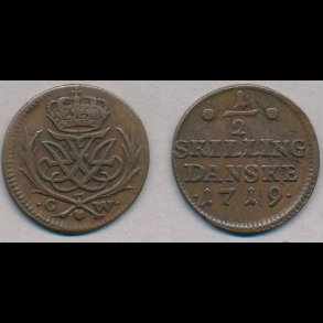 1719, Frederik IV,  skilling, H55