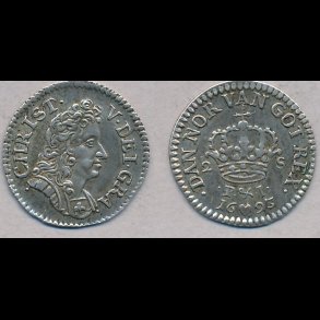 1693, Christian V, 2 skilling, 01, H111, S76