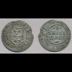 1676, Christian V, 1 skilling, 01, H75A