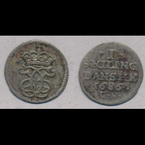 1686, Christian V, 1 skilling, 1, H85