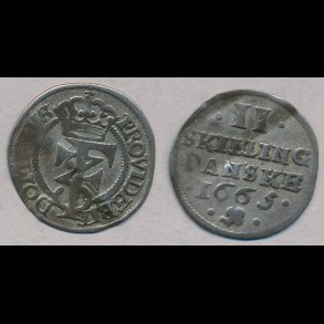 1665, Frederik III, 2 skilling, 1+, H138C