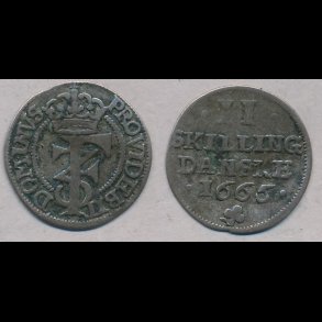 1665, Frederik III, 2 skilling, 1+, H138C