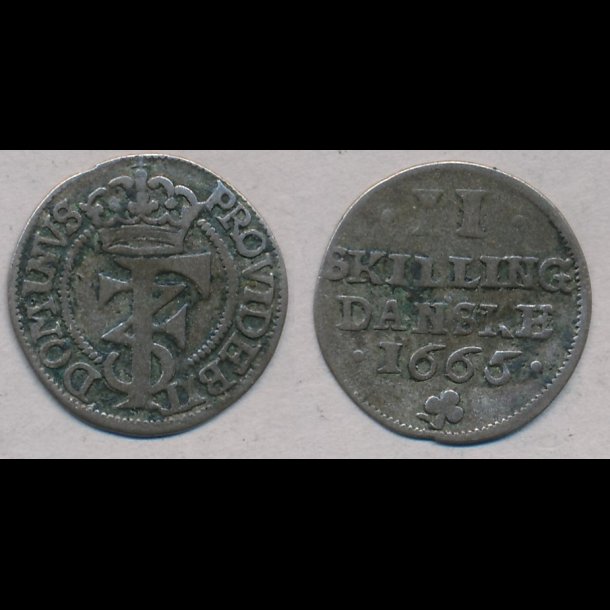 1665, Frederik III, 2 skilling, 1+, H138C