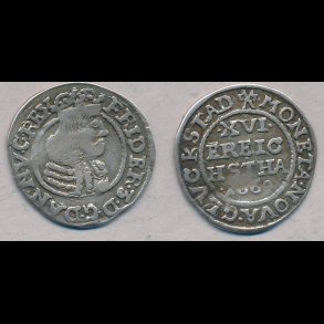 1669?, Frederik III, 3 skilling lybsk, 1+, H152, S151.1