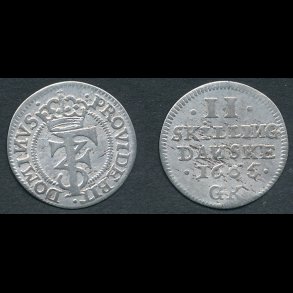 1665, Frederik III, 2 skilling, 1, H138A, NEDSAT fra 900,-kr