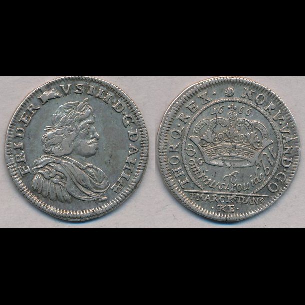 1666, Frederik III, 1 mark, 1++, H111