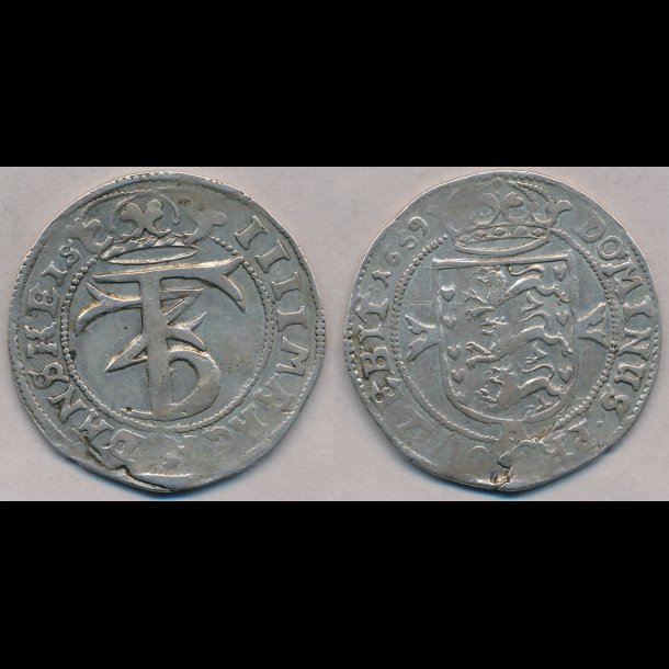 1659, Frederik III, 1 krone, 1+, H95A 