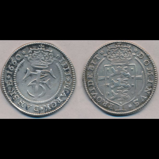 1660, Frederik III, 1 krone, 1+,  H95A