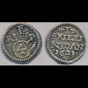 1621, Christian IV, I skilling, 01, H119B