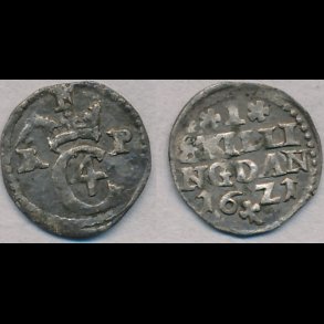 1621, Christian IV, I skilling, 1 (+),H119C
