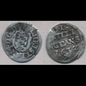 1632, Christian IV, 2 skilling, H143, 1-