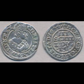 1644, Christian IV, III skilling lybsk H177,, 1(+)