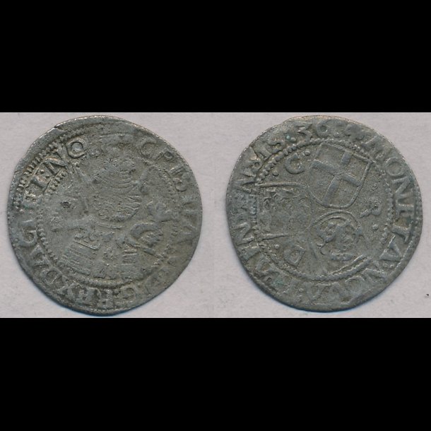 1536, Christian III, 2skilling, Aarhus, 1 (+), S5, G96