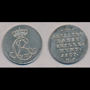 1807, Christian VII, 4 skilling, MF, 01, S7, H36