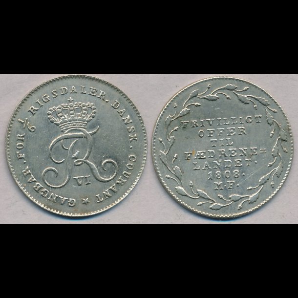 1808, Frederik VI, offermark, 01 / 0, S 7, H 6