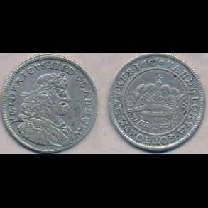 1667, Frederik III, 2 mark, 1+, H 107A