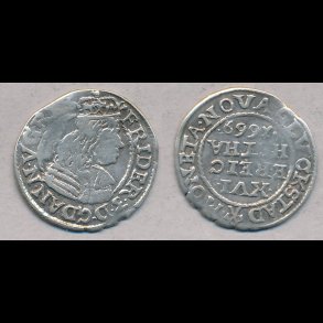 1669, Frederik III, 3 skilling lybsk, 1, S 151, H 152