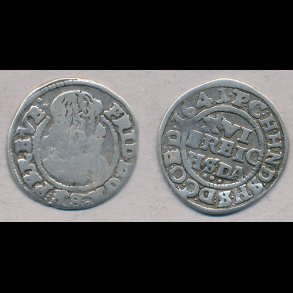 1641, Frederik III, 3 skilling lybsk, 1, S 163, H 4A