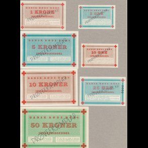 1951 - 1953, Jutlandiaseddel, 5-, 10-, 25 re og 1-, 5-, 10-, 50 kroner 