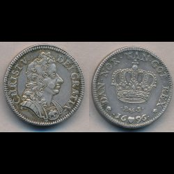 1696, Christian V, 4 mark,  1+, H104