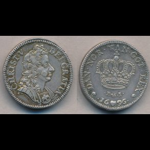 1696, Christian V, 4 mark,  1+, H104