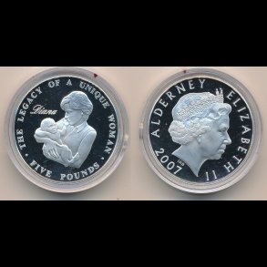 2007, Alderney, England, 5 �, s�lv, proof, 28,28 gram, 925 s�lv,