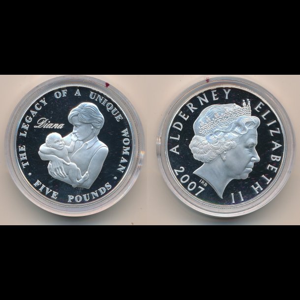 2007, Alderney, England, 5 �, s�lv, proof, 28,28 gram, 925 s�lv,