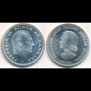 1964, 5 kroner, Prinsesse Anne-Marie's bryllup, M