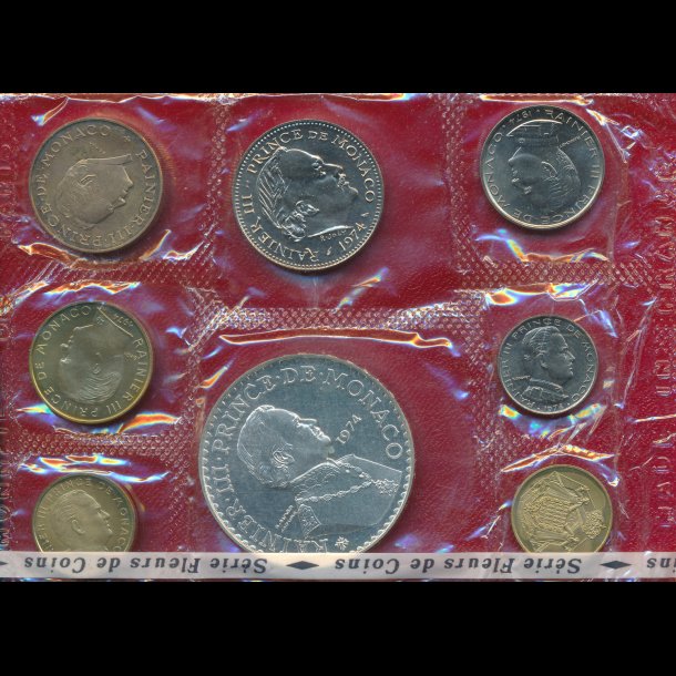 1974, Monaco, Fleurs de coins, 1. udgave, sttet bestr af 8 mnter