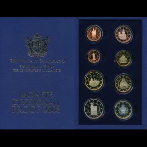 2008, San Marion, euro mntst, proof