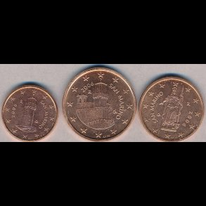 2006, San Marino, mntst bestende af 1, 2 og 5 cent, 0