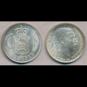 1915, 2 kroner, s�lvm�nt, 0, NEDSAT fra 600,-kr