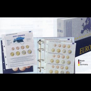 Fortrykt euro m�ntalbum 12 lande, med tilh�rende kassette, nr 1108E