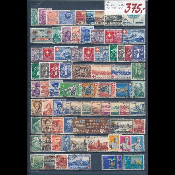 1937-44, Schweiz planche, O
