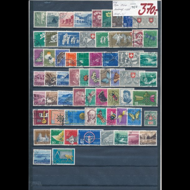 1948-55, Schweiz planche, O, mange +st
