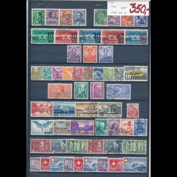 1935-39, Schweiz planche, O