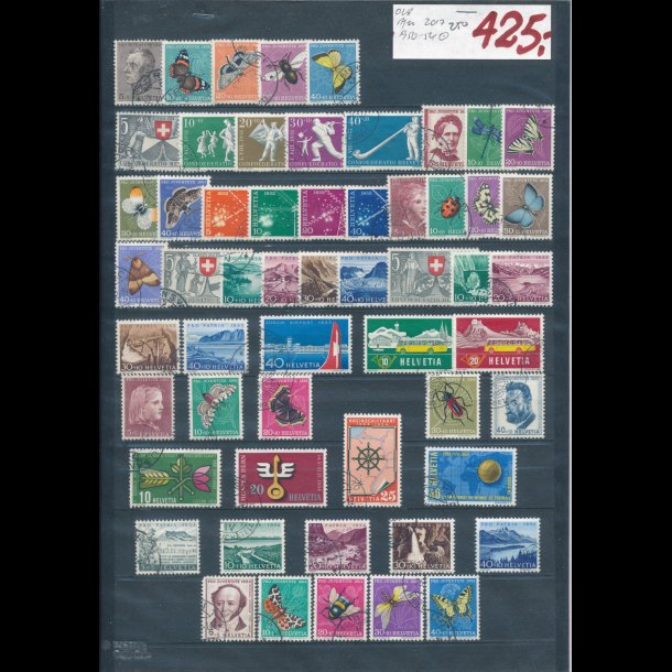 1950-54, Schweiz planche, O