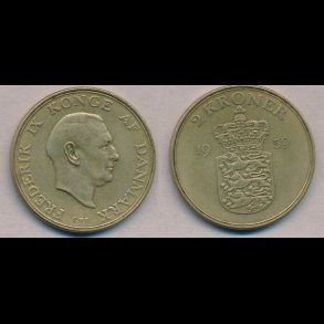 1959, 2 kroner, NEDSAT fra 290,-kr,