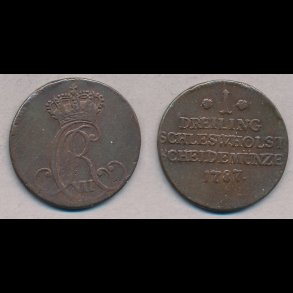 1787, Christian VII, 1 dreiling, 1