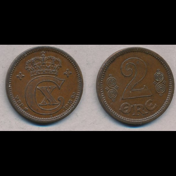 1913, 2 re, 1+, NEDSAT fra 500,-kr,